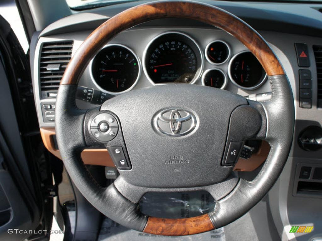 2010 Toyota Tundra Limited CrewMax Red Rock Steering Wheel Photo #43500986