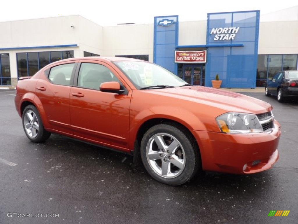 2008 Avenger R/T AWD - Sunburst Orange Pearl / Dark Slate Gray/Light Graystone photo #1