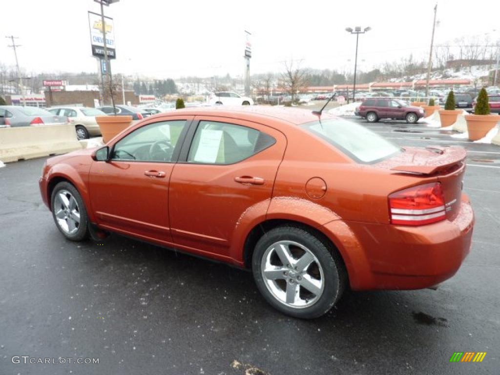 2008 Avenger R/T AWD - Sunburst Orange Pearl / Dark Slate Gray/Light Graystone photo #5