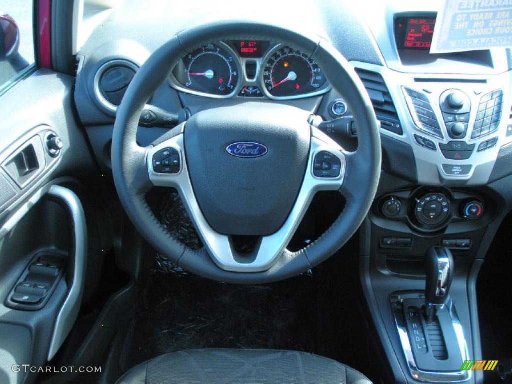 2011 Ford Fiesta SES Hatchback Charcoal Black/Blue Cloth Dashboard Photo #43519771