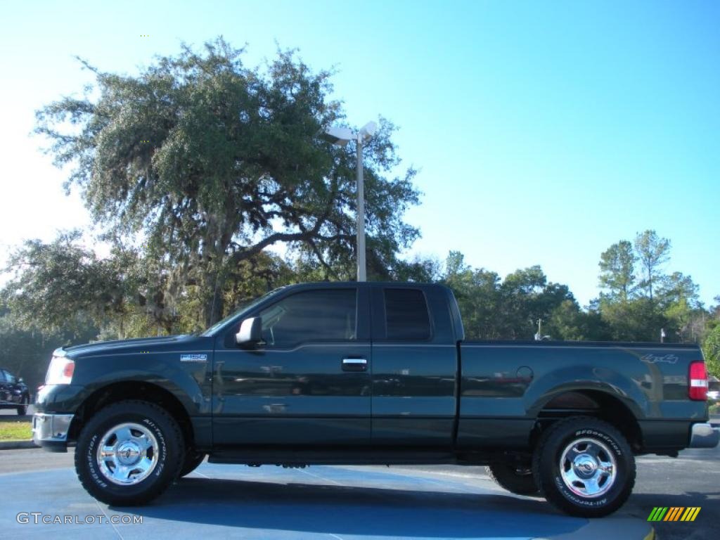 2005 F150 XLT SuperCab 4x4 - Aspen Green Metallic / Tan photo #2