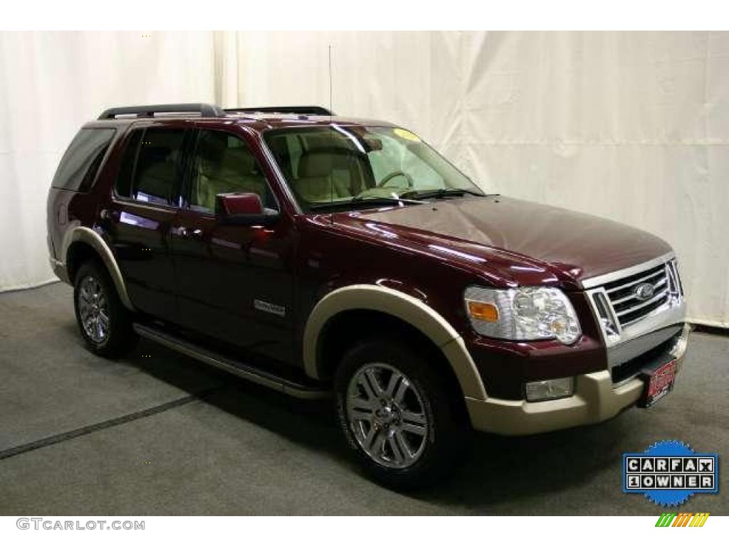 2008 Explorer Eddie Bauer 4x4 - Dark Cherry Metallic / Camel photo #1