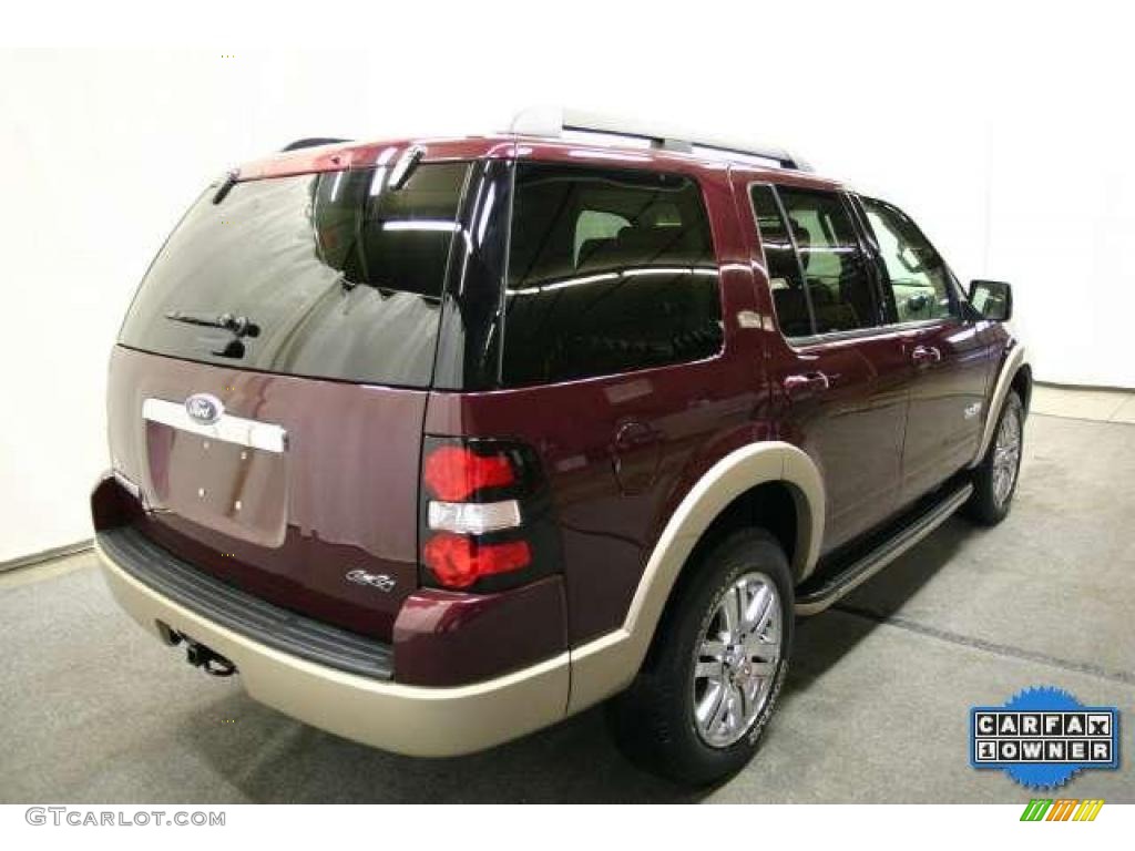 2008 Explorer Eddie Bauer 4x4 - Dark Cherry Metallic / Camel photo #4