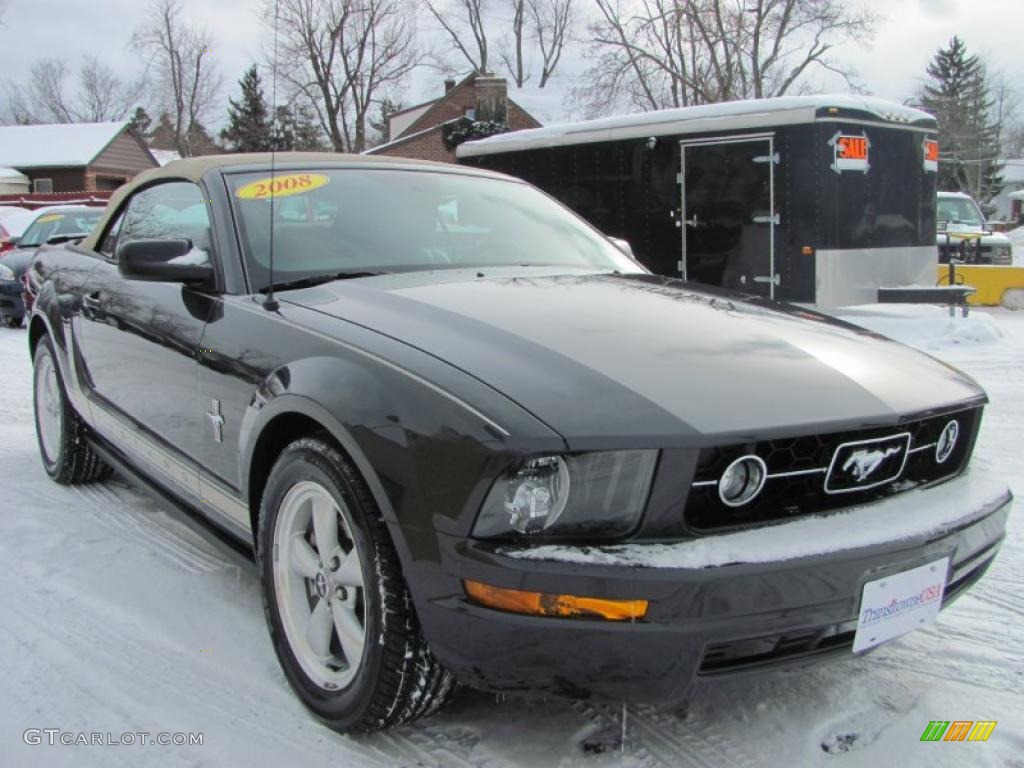 2008 Mustang V6 Premium Convertible - Alloy Metallic / Medium Parchment photo #1