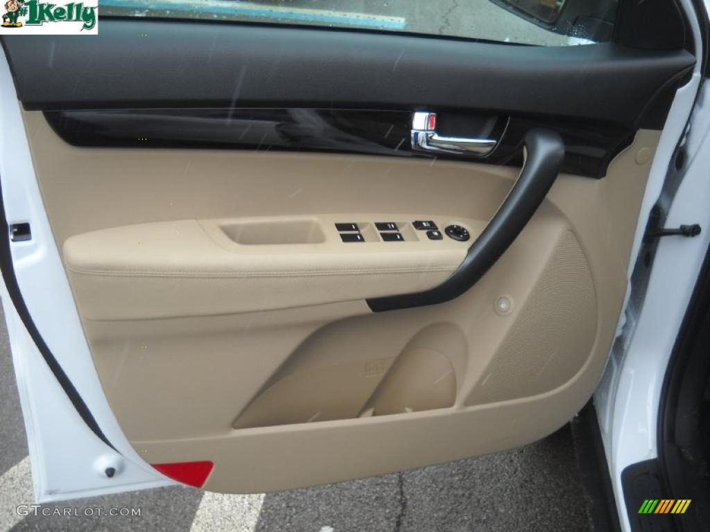 2011 Sorento EX V6 AWD - Snow White Pearl / Beige photo #8