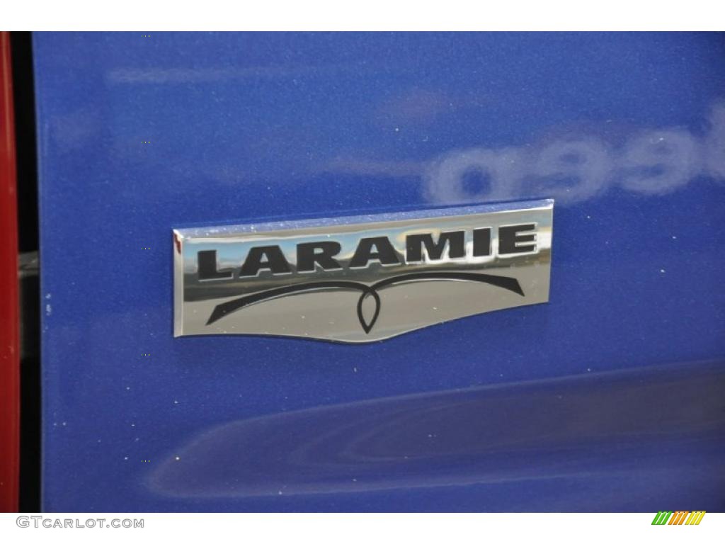 2011 Ram 1500 Laramie Crew Cab 4x4 - Deep Water Blue Pearl / Light Pebble Beige/Bark Brown photo #9