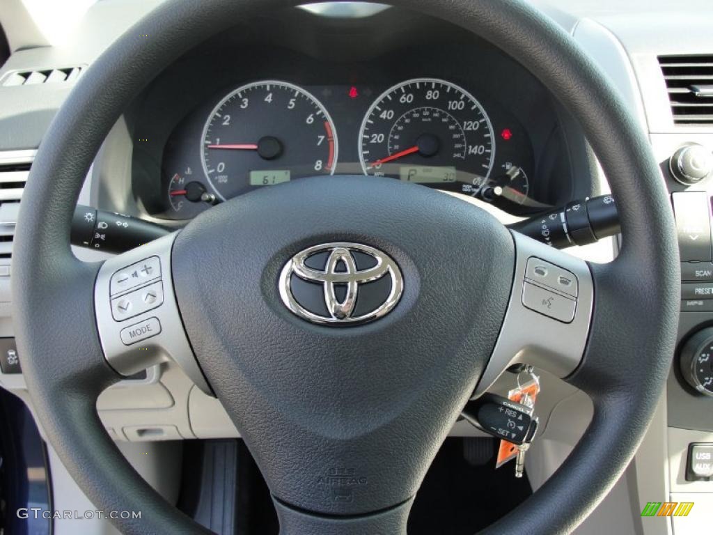 2011 Toyota Corolla LE Ash Steering Wheel Photo #43533445