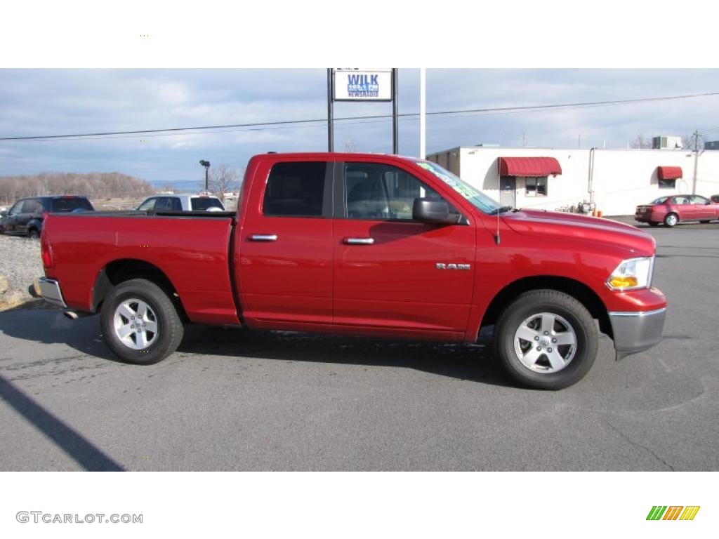 2010 Ram 1500 SLT Quad Cab 4x4 - Inferno Red Crystal Pearl / Dark Slate/Medium Graystone photo #5