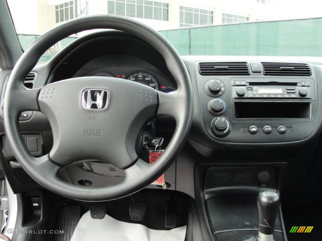 2005 Honda Civic Value Package Coupe Black Dashboard Photo #43542232