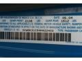 2004 Volkswagen New Beetle Satellite Blue Edition Coupe Info Tag