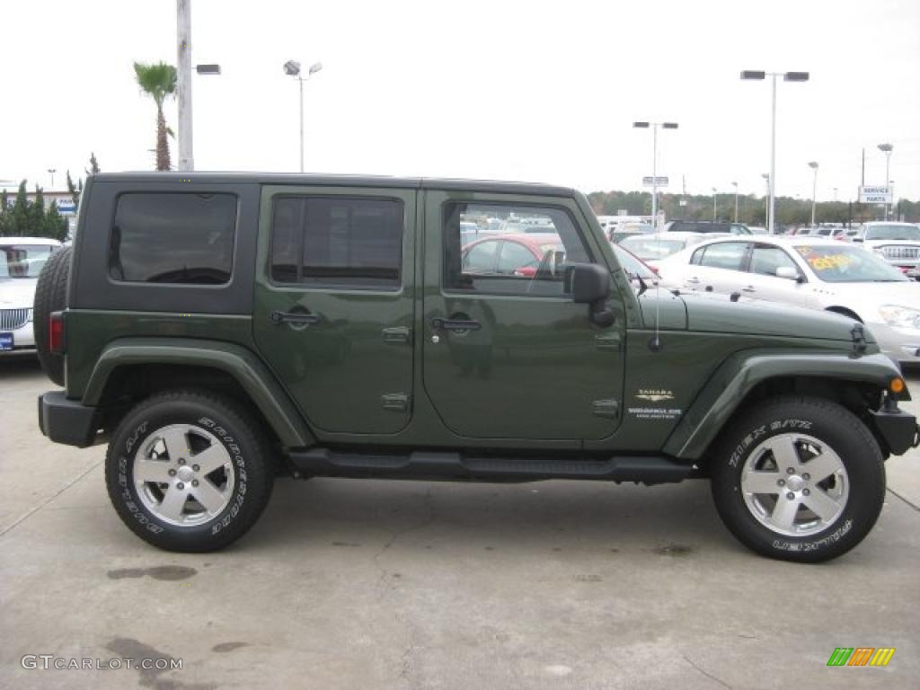 2009 Wrangler Unlimited Sahara 4x4 - Jeep Green Metallic / Dark Slate Gray/Medium Slate Gray photo #7