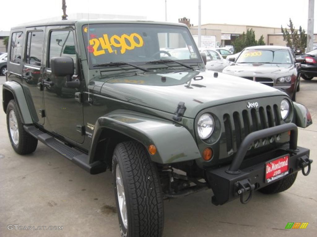 Jeep Green Metallic 2009 Jeep Wrangler Unlimited Sahara 4x4 Exterior Photo #43544232