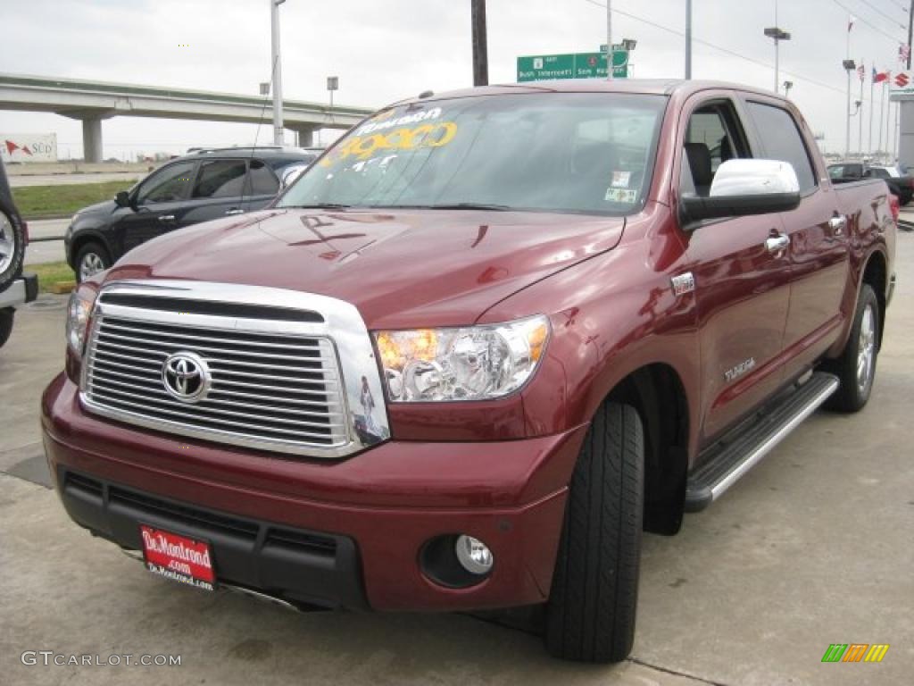 2010 Tundra Limited CrewMax 4x4 - Salsa Red Pearl / Graphite Gray photo #2