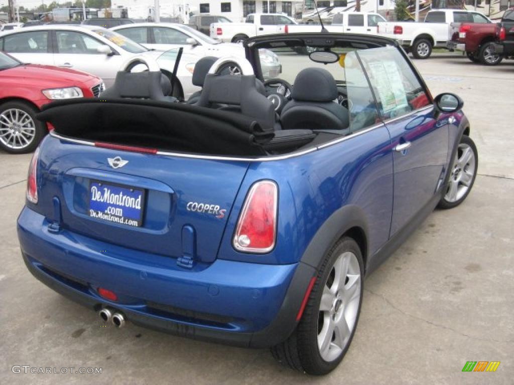 2005 Cooper S Convertible - Hyper Blue Metallic / Panther Black photo #6