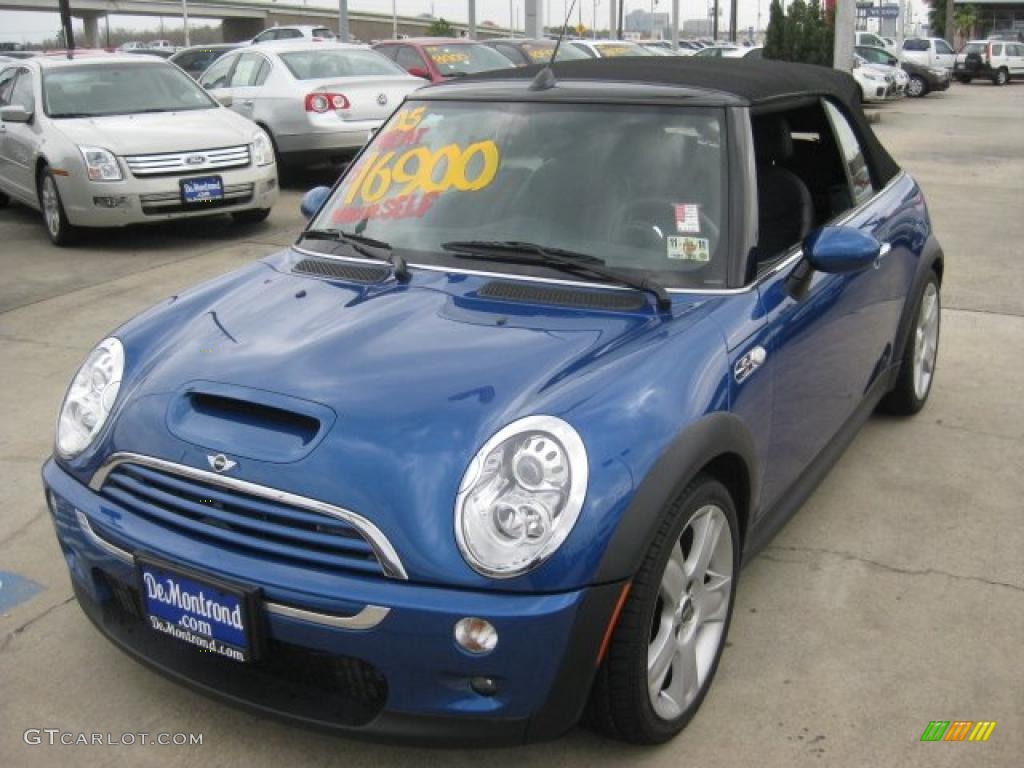 2005 Cooper S Convertible - Hyper Blue Metallic / Panther Black photo #14