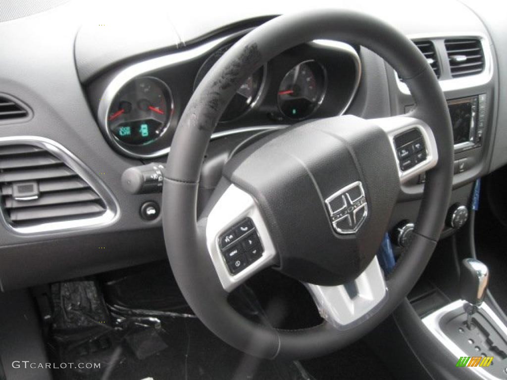 2011 Dodge Avenger Lux Black Steering Wheel Photo #43557462