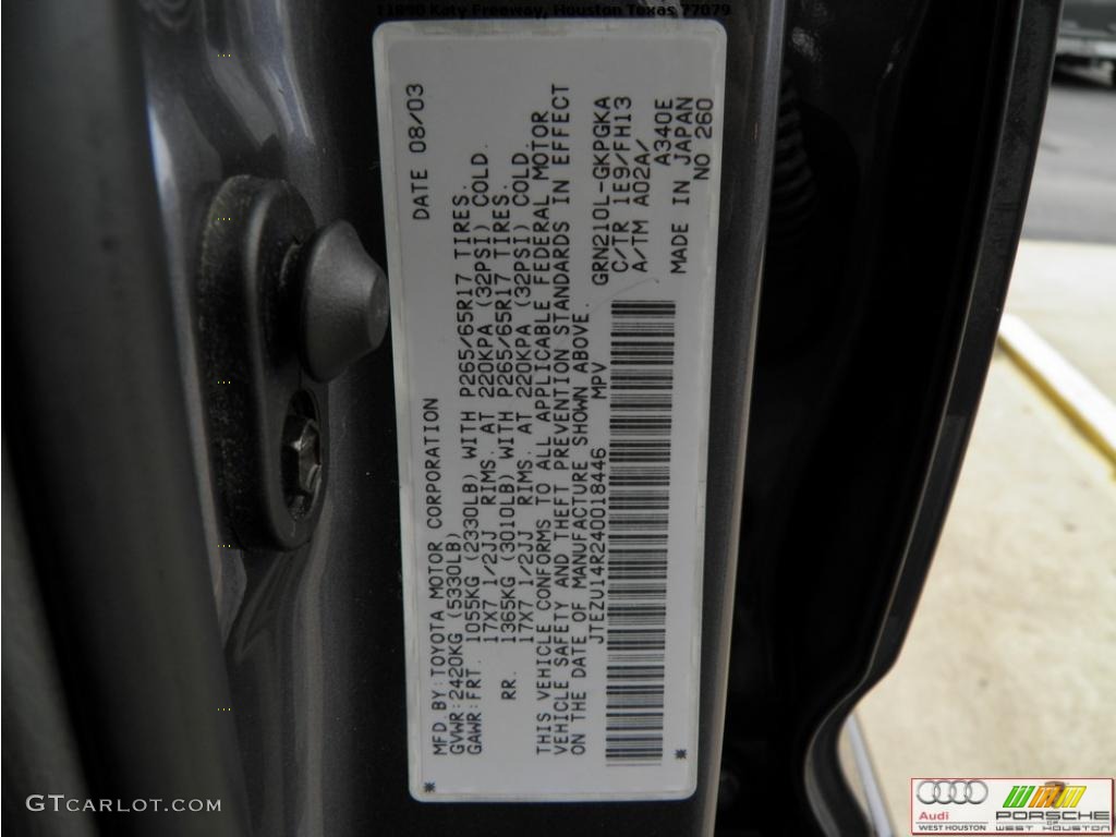 2004 4Runner Sport Edition - Galactic Gray Mica / Dark Charcoal photo #34