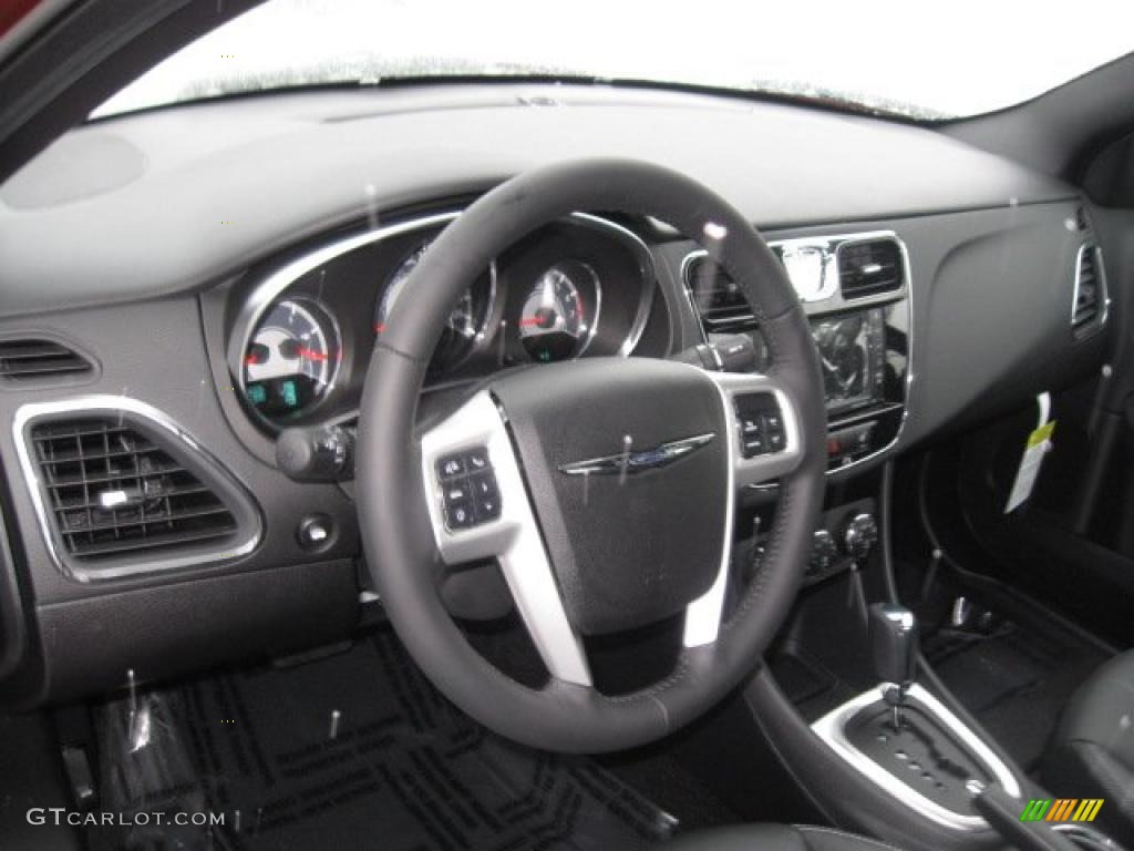 2011 Chrysler 200 Limited Black Steering Wheel Photo #43558894