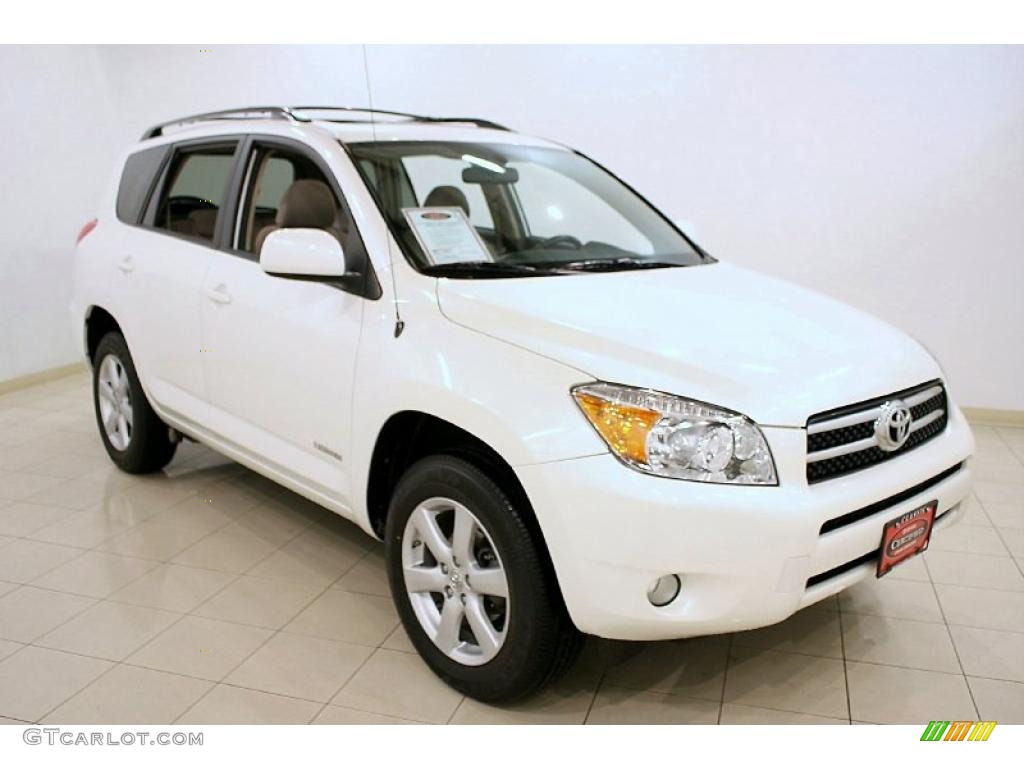 2008 RAV4 Limited 4WD - Blizzard Pearl White / Taupe photo #1