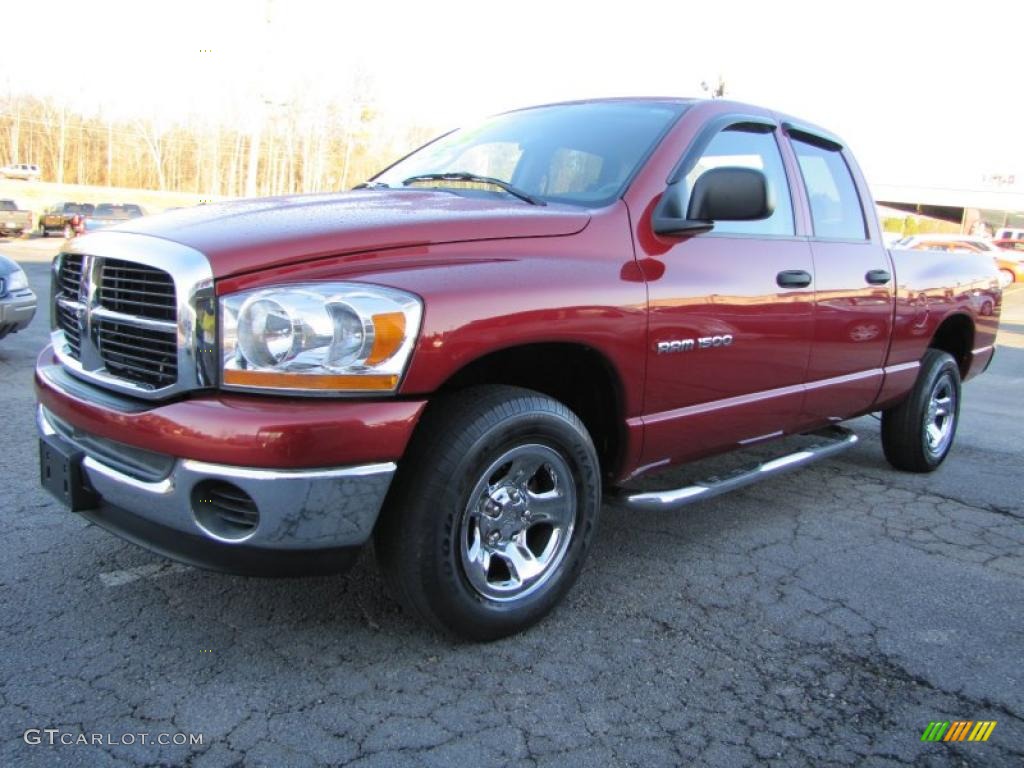 2006 Ram 1500 SLT Quad Cab - Inferno Red Crystal Pearl / Medium Slate Gray photo #3