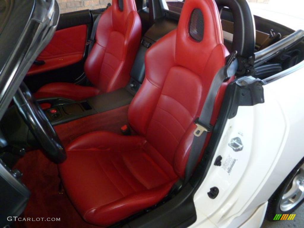 Black/Red Leather Interior 2000 Honda S2000 Roadster Photo #43562274