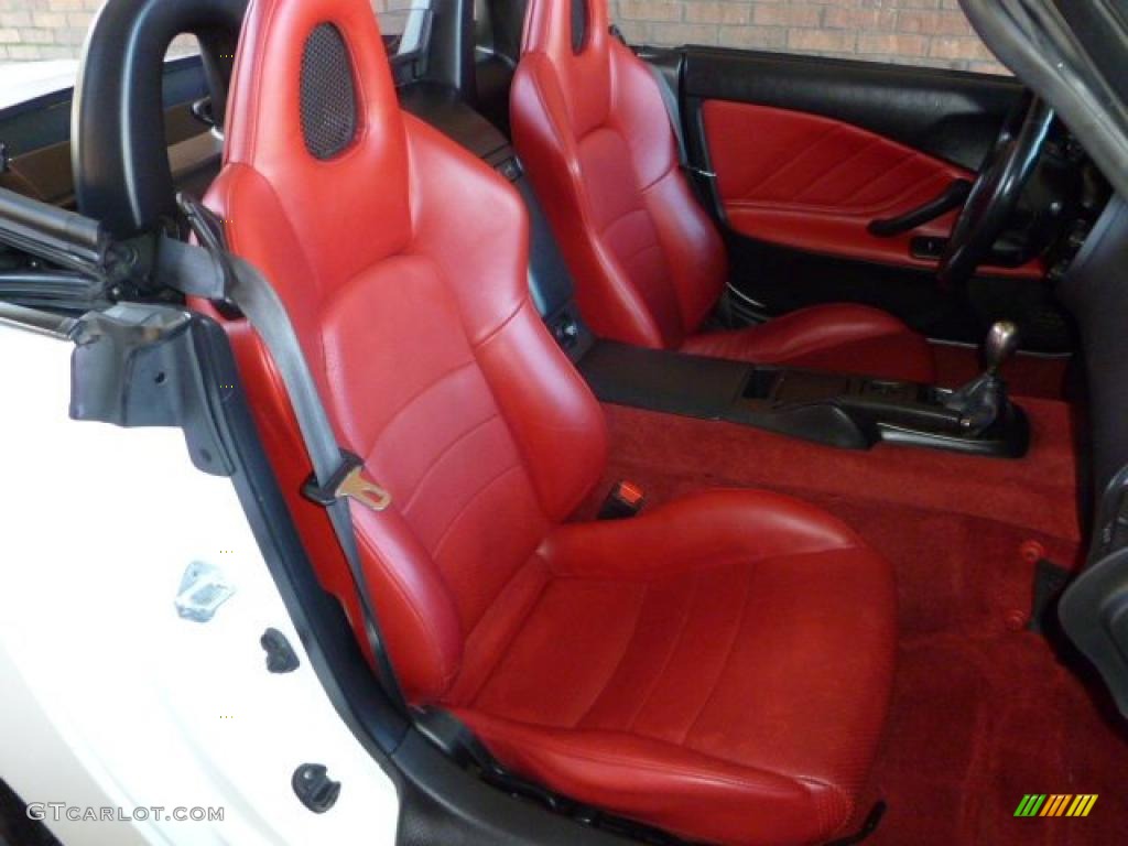 Black/Red Leather Interior 2000 Honda S2000 Roadster Photo #43562286