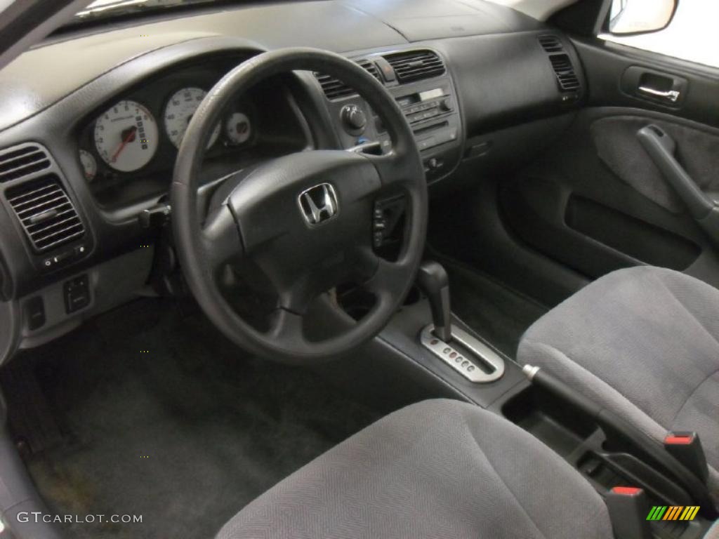 Gray Interior 2002 Honda Civic LX Sedan Photo #43565885