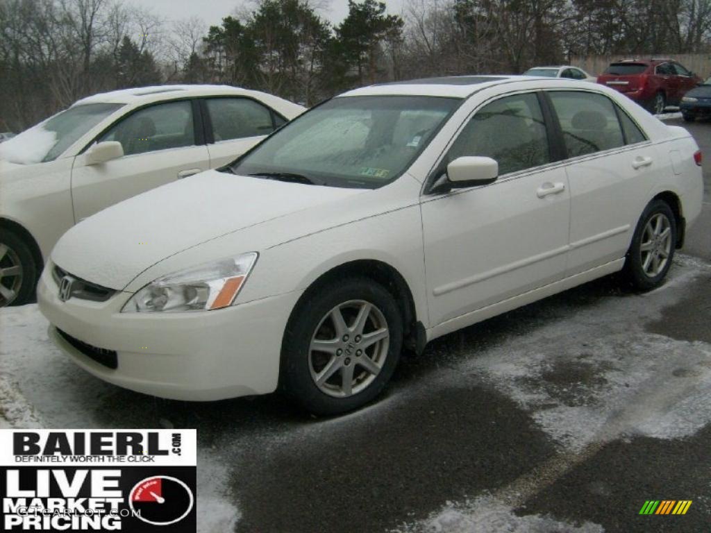 2003 Accord EX V6 Sedan - Taffeta White / Black photo #1