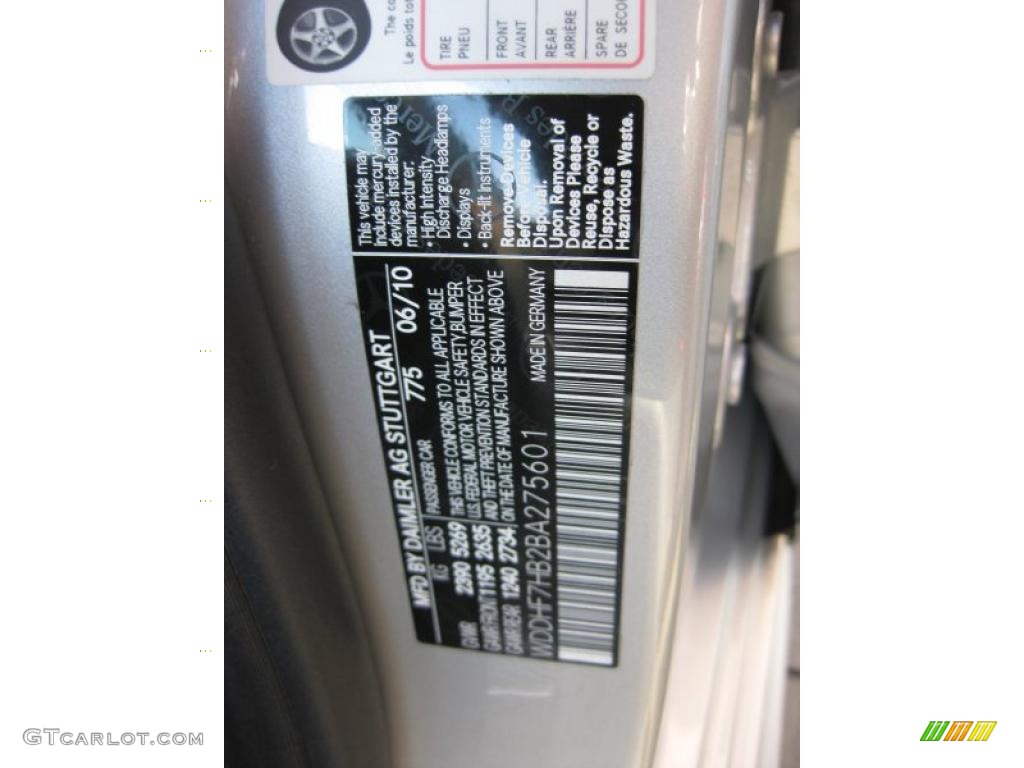 2011 E Color Code 775 for Iridium Silver Metallic Photo #43580703