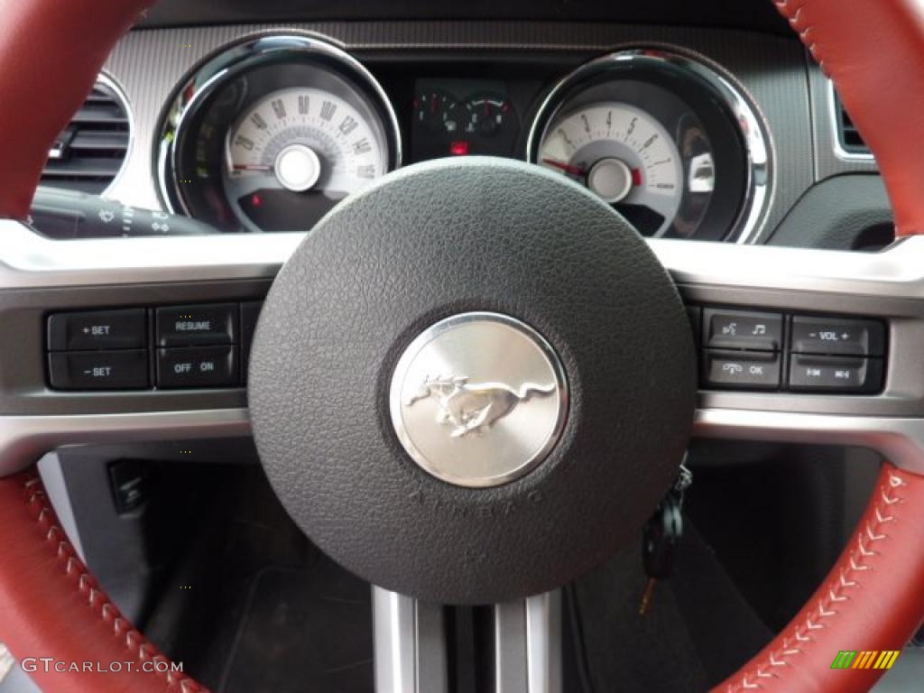 2011 Mustang GT Premium Convertible - Ingot Silver Metallic / Brick Red/Cashmere photo #19