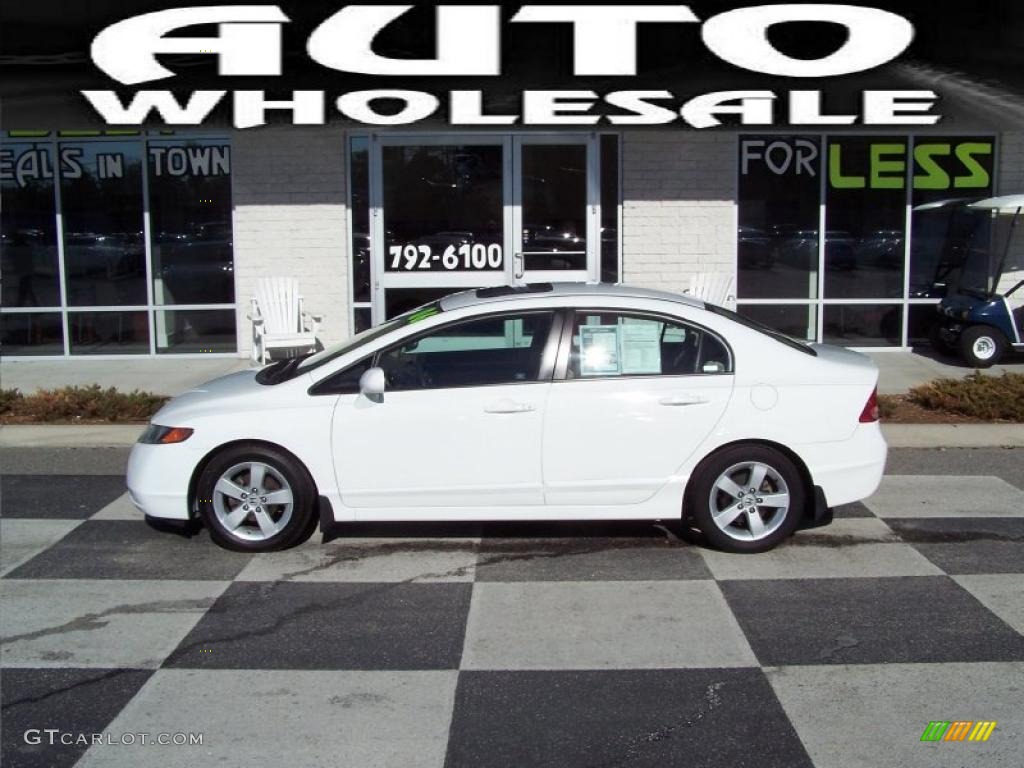 2006 Civic EX Sedan - Taffeta White / Ivory photo #1