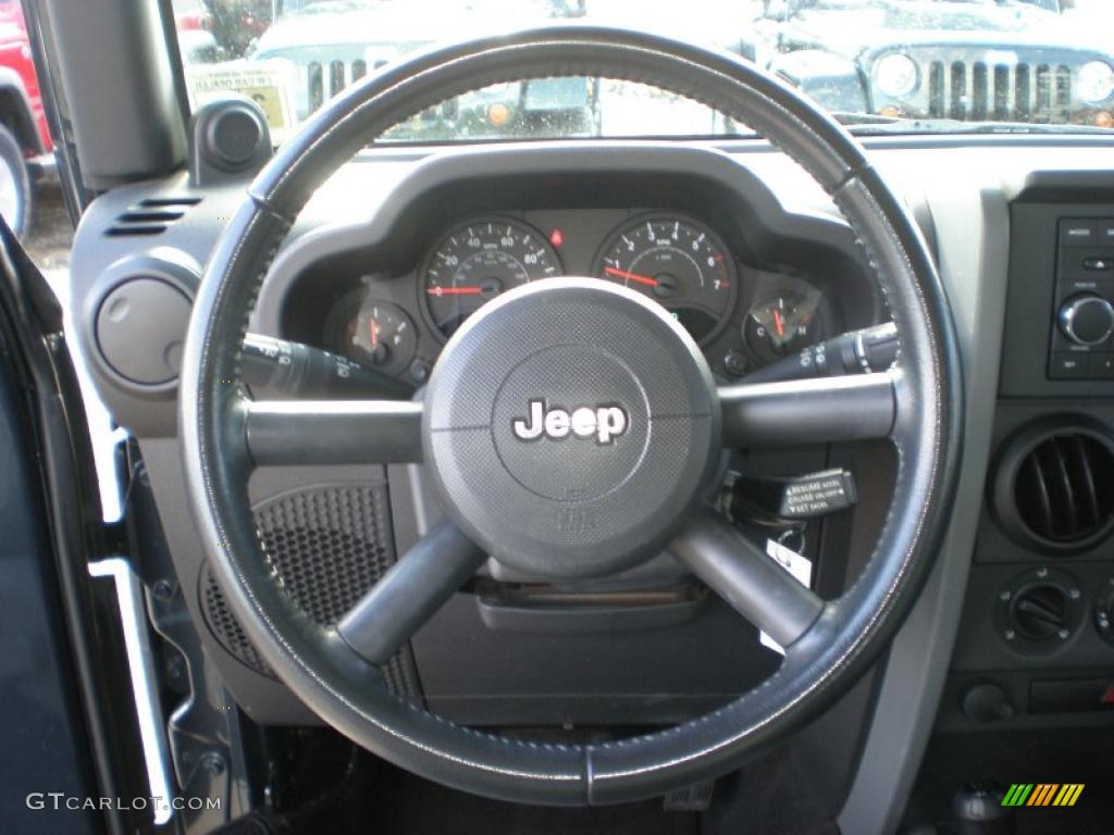 2008 Jeep Wrangler X 4x4 Dark Slate Gray/Medium Slate Gray Steering Wheel Photo #43590707