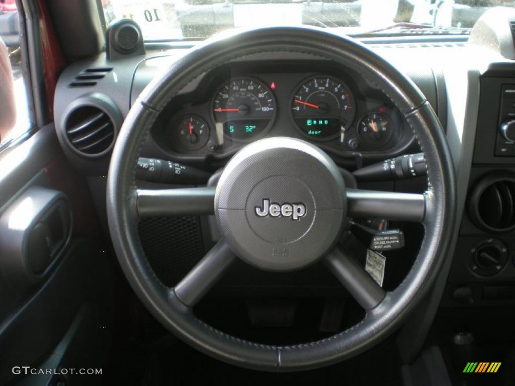 2008 Jeep Wrangler Unlimited X 4x4 Dark Slate Gray/Med Slate Gray Steering Wheel Photo #43590959