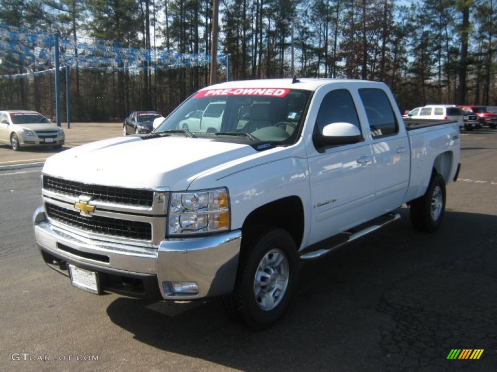 2009 Silverado 2500HD LTZ Crew Cab 4x4 - Summit White / Light Titanium/Dark Titanium photo #1