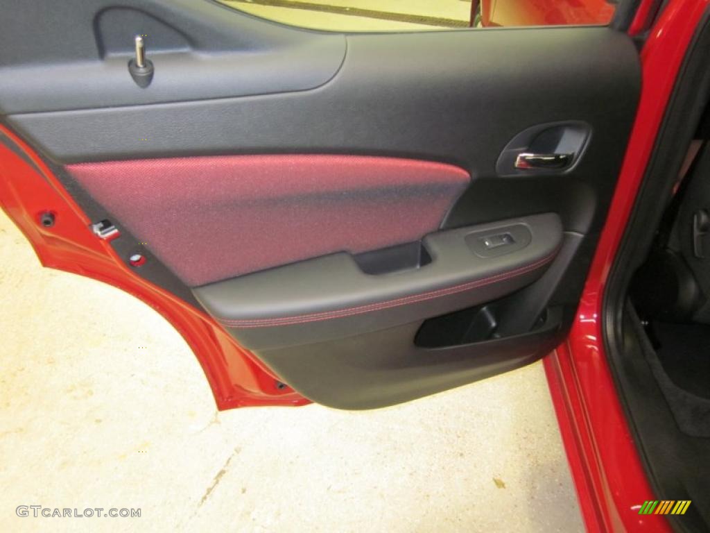 2011 Dodge Avenger Mainstreet Black/Red Door Panel Photo #43595657