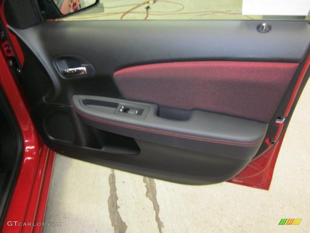 2011 Dodge Avenger Mainstreet Black/Red Door Panel Photo #43595721
