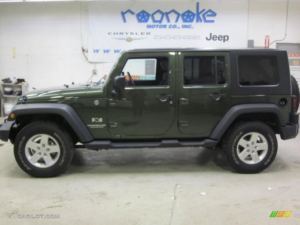 2009 Wrangler Unlimited X 4x4 - Jeep Green Metallic / Dark Slate Gray/Medium Slate Gray photo #1