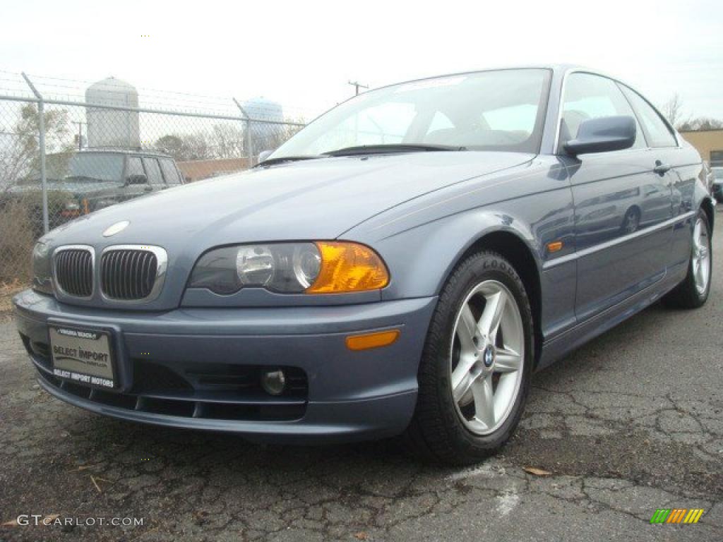 2001 3 Series 325i Coupe - Steel Blue Metallic / Grey photo #1