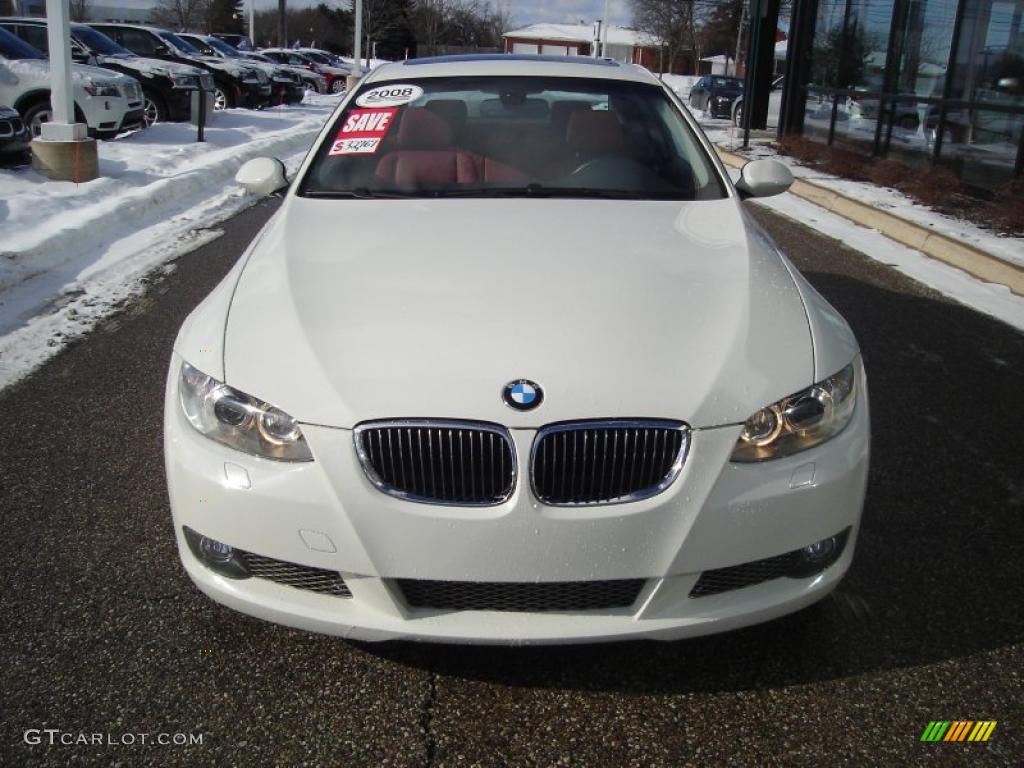 2008 3 Series 335xi Coupe - Alpine White / Coral Red/Black photo #2