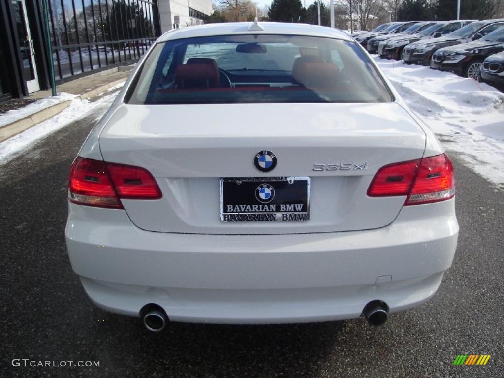 2008 3 Series 335xi Coupe - Alpine White / Coral Red/Black photo #5