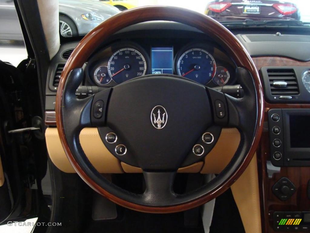 2007 Maserati Quattroporte Standard Quattroporte Model Beige Steering Wheel Photo #43615144