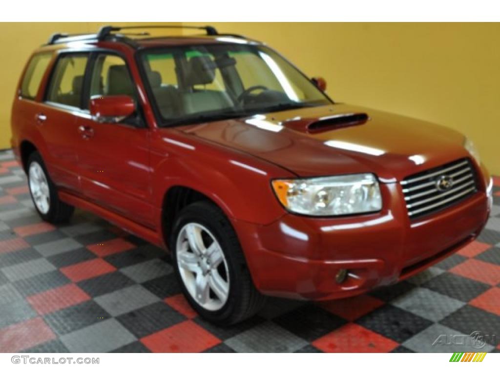 2007 Forester 2.5 XT Limited - Garnet Red Pearl / Desert Beige photo #1