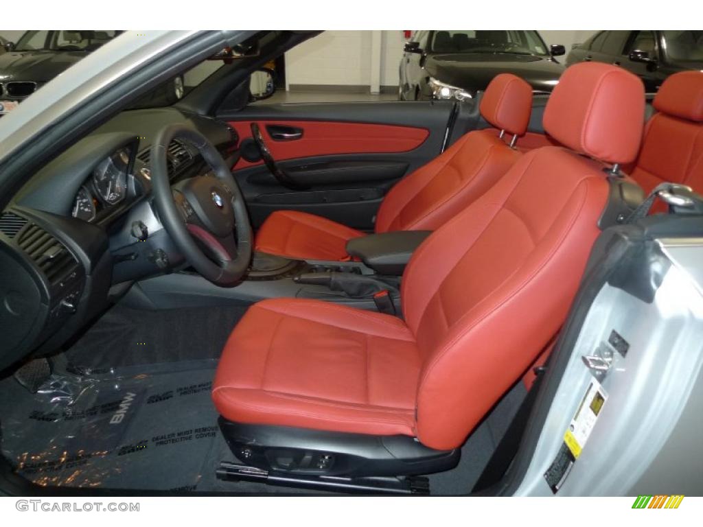 Coral Red Interior 2011 BMW 1 Series 128i Convertible Photo #43621023