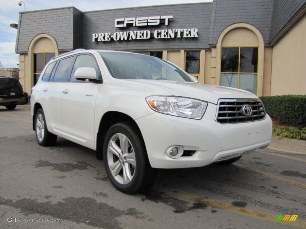 2009 Highlander Limited 4WD - Blizzard White Pearl / Ash photo #1