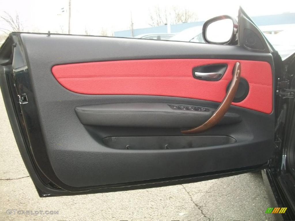 2010 1 Series 128i Convertible - Jet Black / Coral Red Boston Leather photo #9