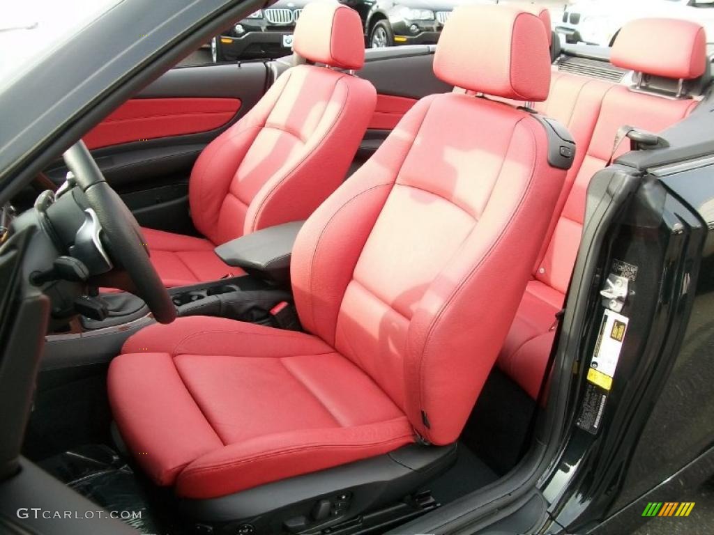 2010 1 Series 128i Convertible - Jet Black / Coral Red Boston Leather photo #13