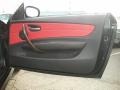 Coral Red Boston Leather 2010 BMW 1 Series 128i Convertible Door Panel