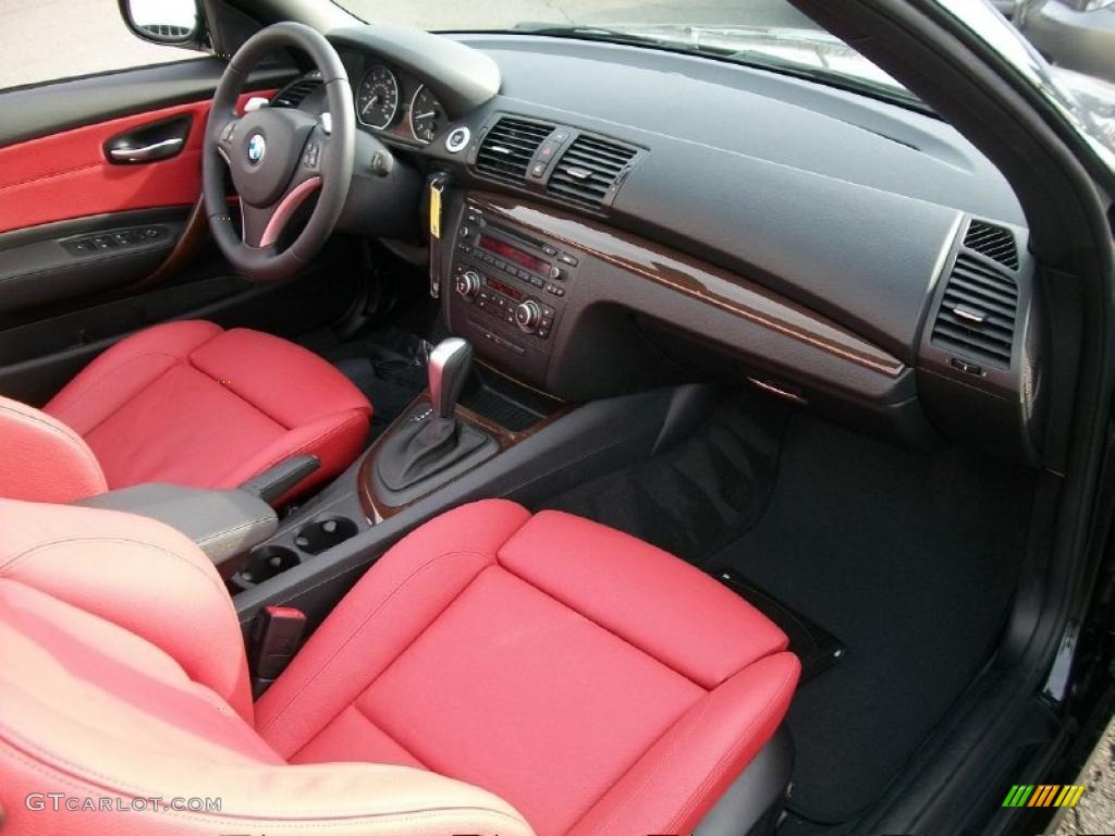 2010 1 Series 128i Convertible - Jet Black / Coral Red Boston Leather photo #25