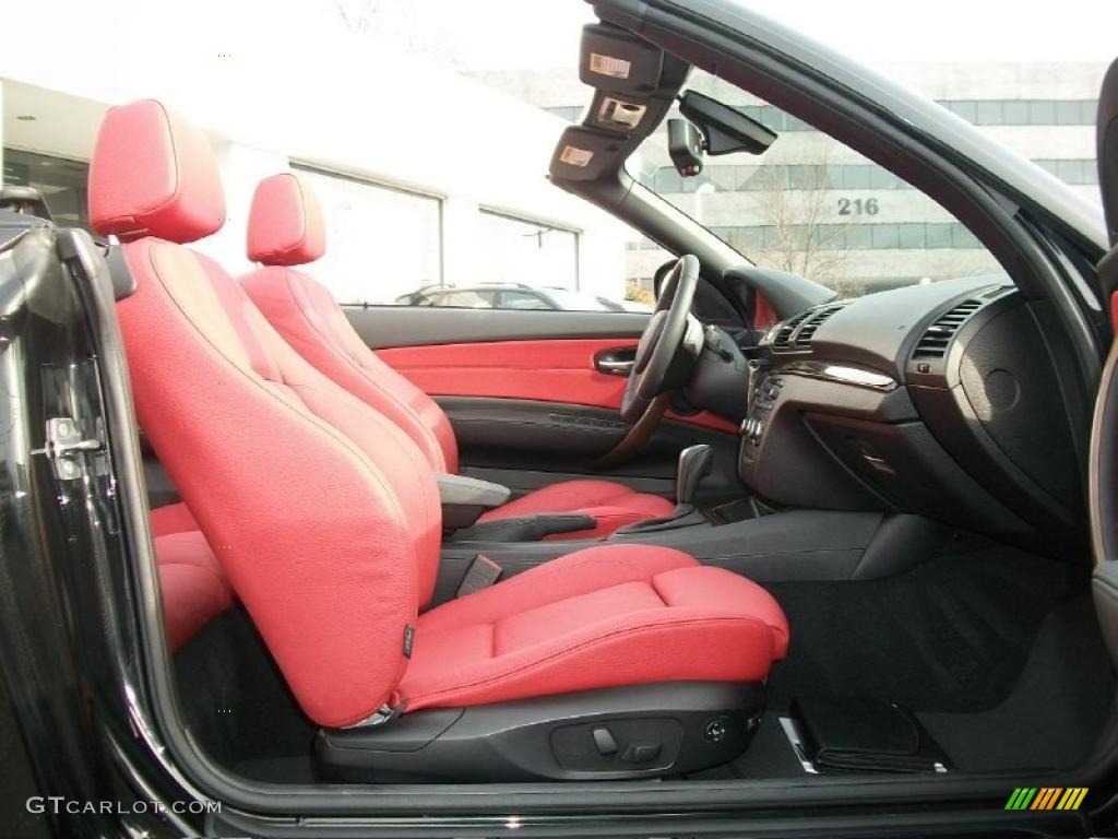2010 1 Series 128i Convertible - Jet Black / Coral Red Boston Leather photo #27