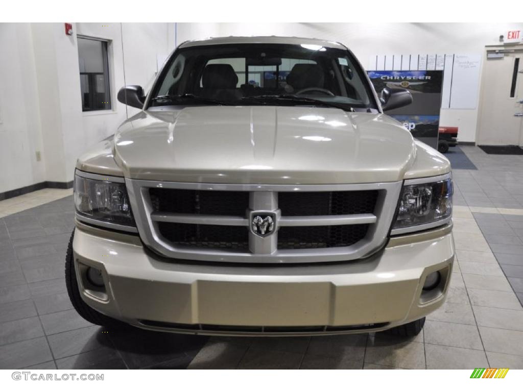 2011 Dakota Big Horn Crew Cab - White Gold Metallic / Dark Khaki/Medium Khaki photo #3